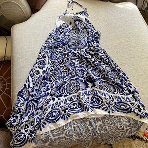 SALE! Venus Blue Paisley Halter Dress